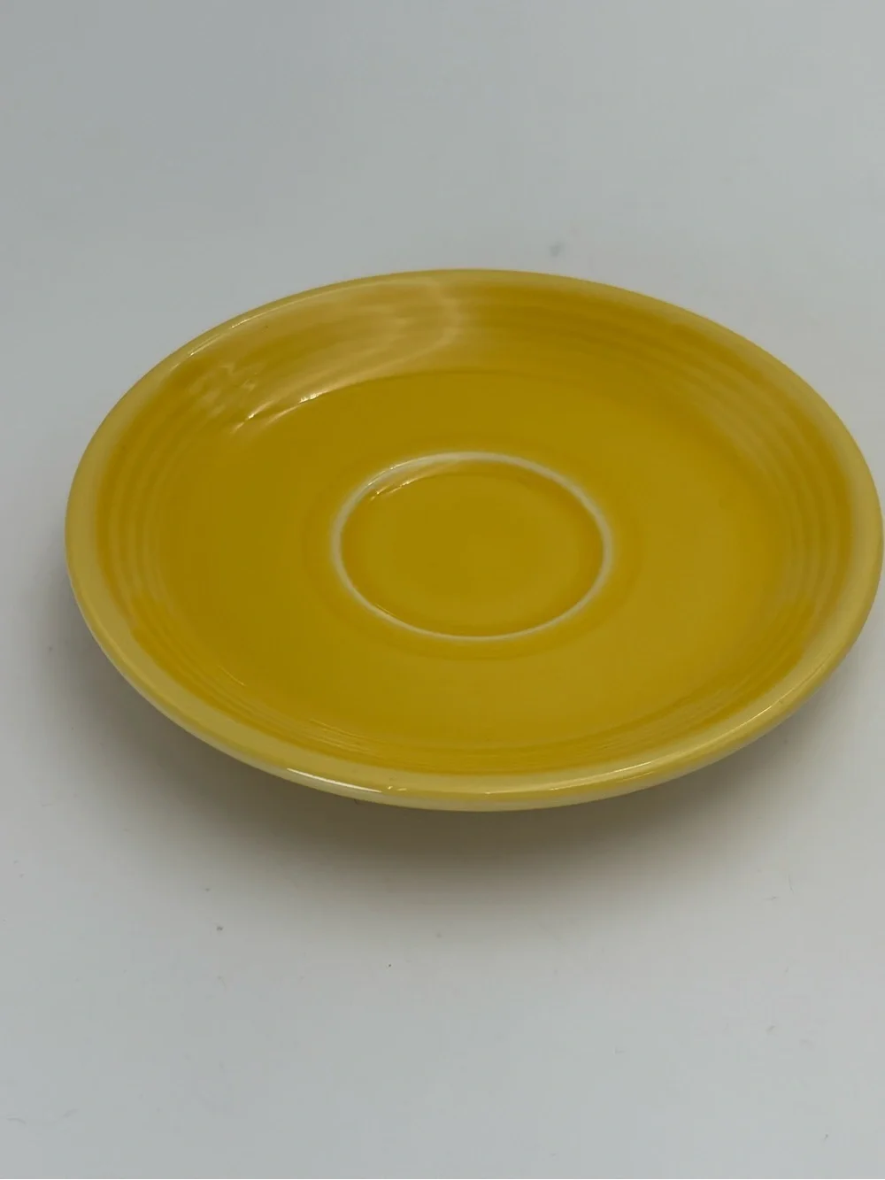 Fiesta Yellow Ceramic Replacement Saucer - Solid Yellow Glazed Saucer